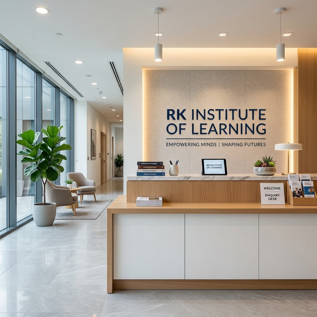 Welcoming reception area of a modern educational institute