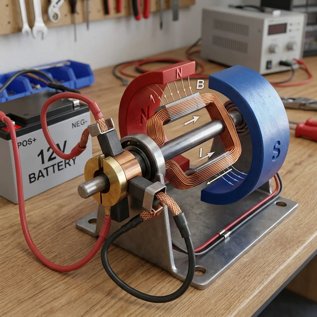 3D DC Motor Exploded Anatomy View
